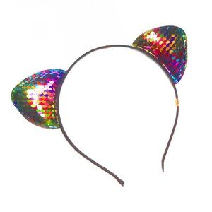Diona J Bling Sparkle Cat Multi-Color Ear Headband Hairband Halloween Party